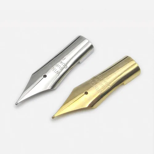 Vista 5 de 2 puntas especiales de repuesto para pluma estilográfica, perfectas para bolígrafo piloto 78G 88G KaKuno (1 punta F plateada y 1 punta EF plateada)