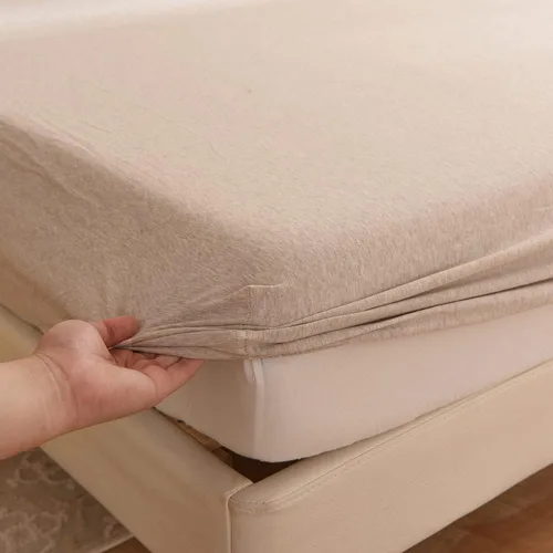 Vista 5 de Mengersi Sábana bajera ajustable 100% de algodón de punto jersey, 1 sábana bajera, funda de colchón con bolsillo extra profundo