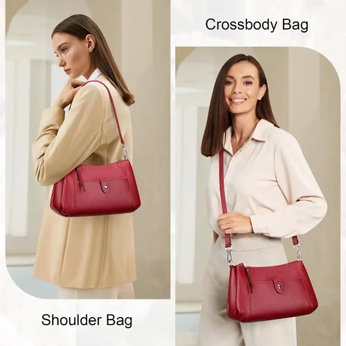 Vista 2 de Over Earth Genuine Leather Small Hobo Crossbody Bags for Women Shoulder Purses and Handbags