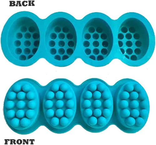 Vista 4 de 2 moldes de jabón de barra de masaje 3D, 4 cavidades, moldes de jabón de silicona de 4.5 onzas para hacer jabón de bricolaje, chocolate, arcilla