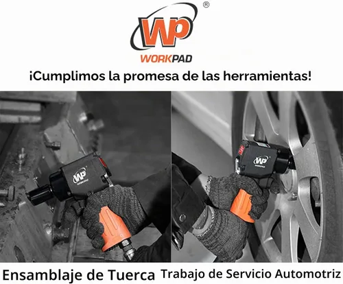 Vista 3 de WORKPAD - Mini llave de impacto neumática de 1/2 pulgada con martillos gemelos, herramientas neumáticas 1116