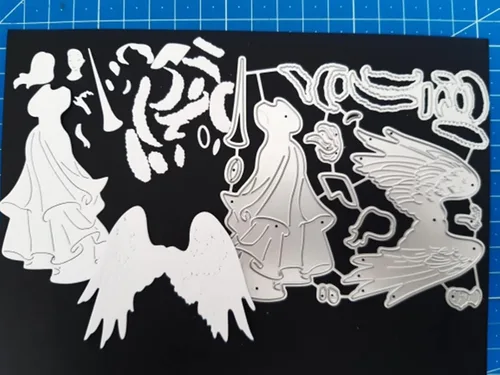 Vista 7 de Troqueles de metal de ángel, plantillas musicales de corte de ángel para manualidades, álbumes de recortes, fotos, papel decorativo en relieve