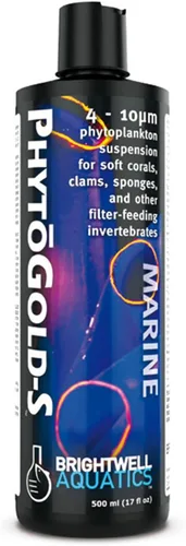 Vista 5 de Brightwell Aquatics PhytoGold-S - Suspensión líquida de fitoplancton para corales blandos, almejas, esponjas y otros invertebrados, 2-L
