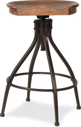 Vista 6 de Hillsdale Worland Taburete de metal sin respaldo ajustable de altura, juego de 2