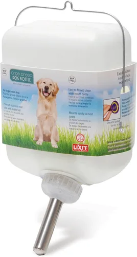 Vista 8 de Lixit® Botellas de agua de boca ancha para perros grandes (blanco, 32 onzas)
