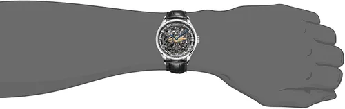 Vista 4 de AGELOCER Reloj mecánico automático tallado hueco impermeable de acero inoxidable relojes de negocios para hombre