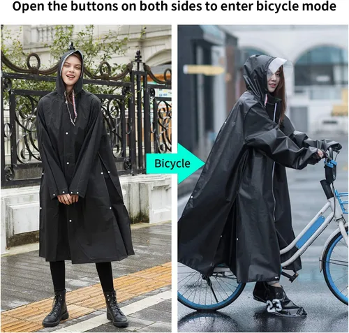 Vista 4 de Impermeable EVA multifuncional, poncho de lluvia transformable Capa de lluvia unisex