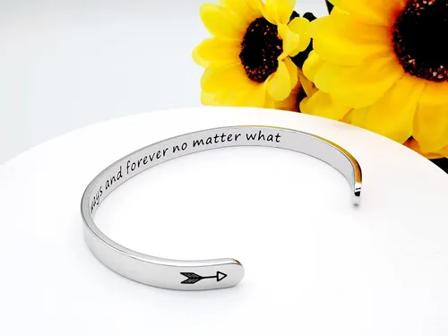 Vista 335 de Pulseras inspiradoras para mujer, joyería de acero inoxidable, con refranes, pulsera motivacional con mensaje oculto, pulseras grabadas para mejor