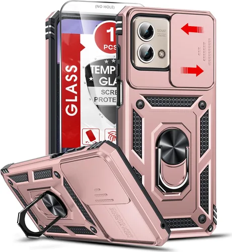 Vista 226 de LeYi Funda para Moto G Stylus 2022 4G (no compatible con 5G), funda para Moto G Stylus con 2 protectores de pantalla, funda protectora de grado Oro