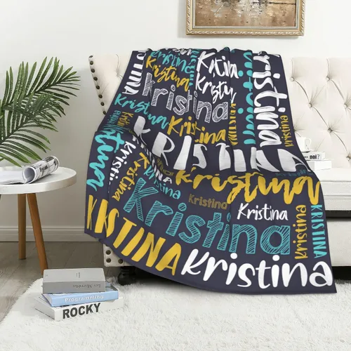 Vista 4 de Dr.TOUGH Mantas personalizadas con nombre, mantas para bebés personalizadas para niñas, niños y adultos, mantas y sábanas con monograma, regalo