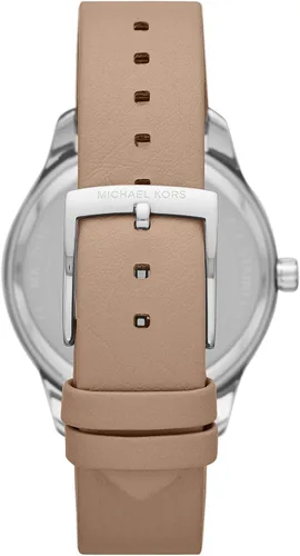 Vista 3 de Michael Kors Reloj cronógrafo de acero inoxidable Layton, Cuero marrón, Reloj de cuarzo