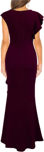 Vista 2 de WOOSEA - Vestido largo, ceñido, estilo sirena con apertura lateral, de noche, cóctel para mujer
