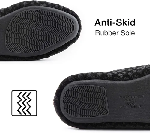 Vista 5 de RockDove Pantuflas de espuma viscoelástica de terciopelo para mujer
