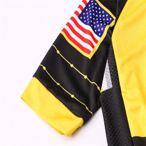 Vista 6 de Camiseta de ciclismo de Estados Unidos para hombre, camiseta de ciclismo de carretera, camiseta de manga corta, ropa deportiva, transpirable