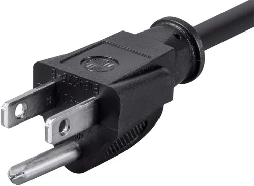 Vista 3 de Monoprice Cable de alimentación NEMA 5-15P a IEC 60320 C13, 18AWG, 10A/1250W, 125V, 3 clavijas, 1 pie, negro, paquete de 6