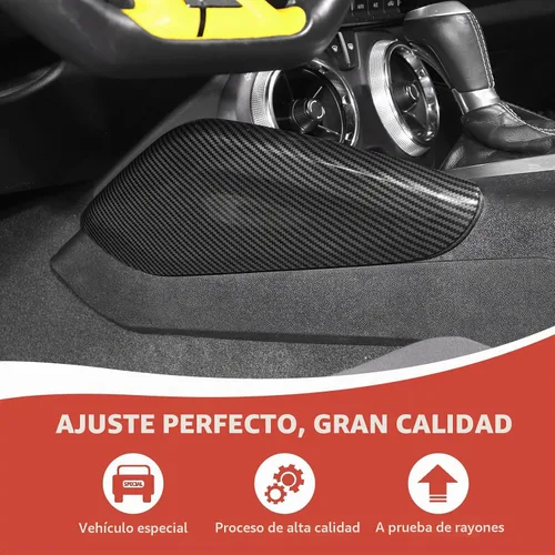 Vista 4 de RAZPOY Cubierta del panel lateral de la palanca de cambios compatible con Chevrolet Chevy Camaro 2016-2023 accesorios interiores de fibra de carbono