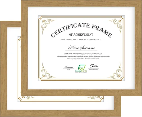 Vista 13 de FrameWorks - Paquete de 2 - Marcos clásicos de madera para documentos y diplomas de 8.5 x 11 pulgadas con vidrio templado - Negro