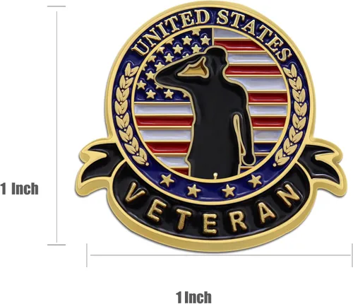 Vista 3 de 102050100 pines de veterano de Estados Unidos Bandera patriótica estadounidense para el Día de los Veteranos, Broche para el Día de los Caídos