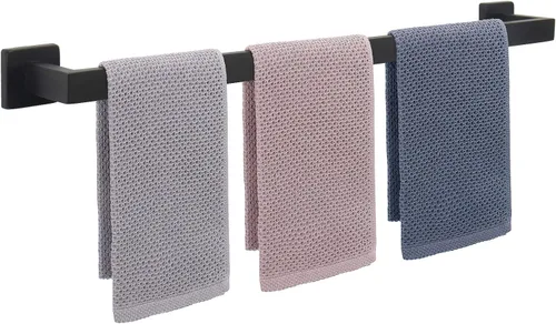 Vista 28 de NearMoon Barra para Toallas, Accesorios de Baño de Acero Inoxidable Cuadrado Engrosado Premium, Estante para Toallas de Ducha para Baño, Soporte