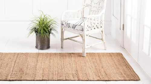Vista 3 de Unique Loom Chunky Jute Collection - Alfombra de área - Amanda (2' 7" x 6' 1", color natural)