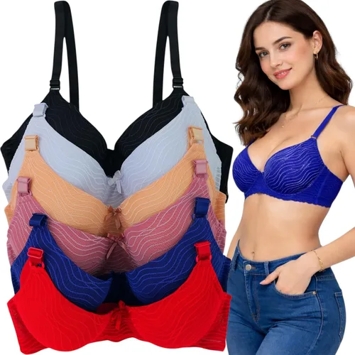 Vista 18 de ToBeInStyle Paquete de 6 sujetadores acolchados de estilo clásico con aros para mujer