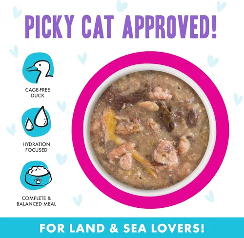 Vista 3 de Weruva B.F.F. OMG – mejor amigo felino Oh My Gravy! Latas de comida húmeda natural sin granos, recetas de tierra y mar en salsa