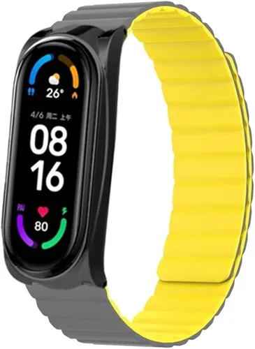 Vista 7 de Correa compatible con Xiaomi Mi Band 5, correa de silicona KangPlus con cierre magnético para mujeres y hombres, ajustable de 5.5-8.1 pulgadas Azul