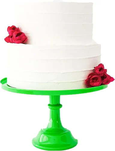 Vista 11 de Sprinkles & Confetti Soporte para pastel de melamina rosa bebé de 11 pulgadas, exhibición de postres reutilizable para el día de San Valentín, 4