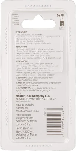 Vista 3 de Master Lock Candado Fortalez, set your own Combination Luggage Lock, 1-3/16 pulgadas de ancho, 627D, dorado