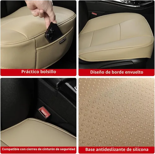 Vista 7 de Funda protectora de lujo para asiento de coche en cuero sintético - Funda para asiento delantero - Funda para base de asiento individual