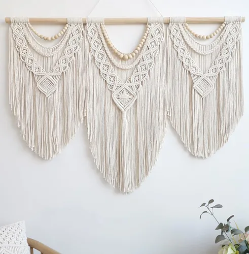 Vista 15 de Achart Colgante de Macramé para Pared Grande- Decoración de Pared Boho- Arte de Pared Grande- Decoración de Pared para Sala de Estar- Tapiz