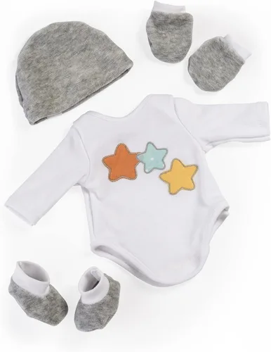 Vista 4 de Miniland Pijamas de género neutro para muñecas de 15" 3/4" 2 Piece Gender Neutral Doll Pajama Set, Soft Fabric Doll Clothes, Role Play Toy, Doll