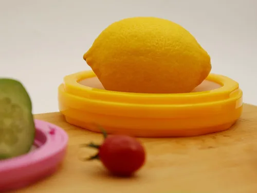 Vista 5 de Almacenamiento de cebolla y protector de aguacate, juego de 4 recipientes de silicona de doble cara para refrigerador, soporte para tomates