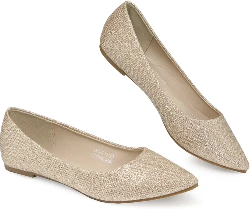 Vista 2 de Bella Marie Angie - Zapatos planos clásicos de ballet con punta puntiaguda para mujer