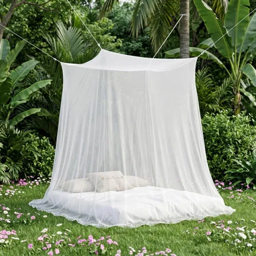 Vista 4 de Tebery Toldo de cama para cama tamaño King, red de pantalla extra grande con bolsa de transporte, kit de 2 aberturas para colgar