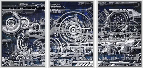 Vista 19 de wall26 Lienzo enmarcado para pared, juego de arte exótico tropical, océano, mar, avión, puesta de sol, transporte, fotografía, realismo, decorativo