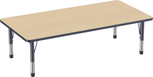 Vista 108 de FDP - Mesa rectangular para actividades escolares y aulas (24 x 36 pulgadas), patas gruesas para niños pequeños, altura ajustable de 15 a 24