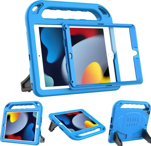 Vista 19 de BMOUO Funda para niños para iPad de 9ª/8ª/7ª generación (2021/2020/2019), con protector de pantalla integrado, soporte con mango a prueba de golpes