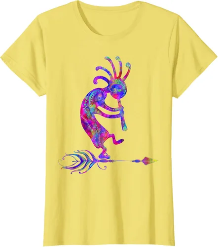 Vista 42 de Native American Kokopelli With Feather 2 - Camiseta Fan Fun, Negro, S