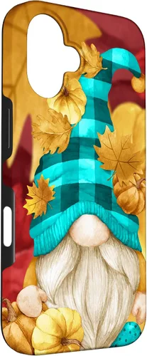 Vista 3 de iPhone 16 Buffalo Plaid Gnomie Cute Autumn Accessories With Fall Gnome Case