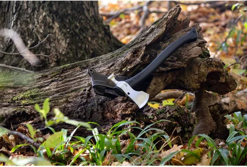Vista 8 de Spyderco Genzow HatchetHawk Utility Tomahawk con cabeza de acero resistente 5160 y mango de aluminio de polipropileno de 15.82 pulgadas, incluye