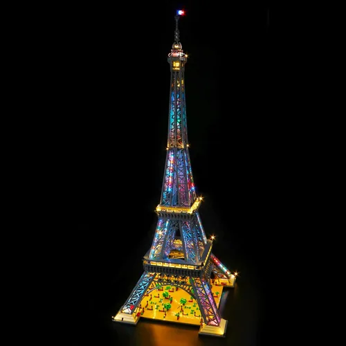 Vista 4 de VONADO Kit de iluminación LED compatible con el set de la Torre Eiffel de Lego 10307, iluminación de construcción DIY con control remoto compatible