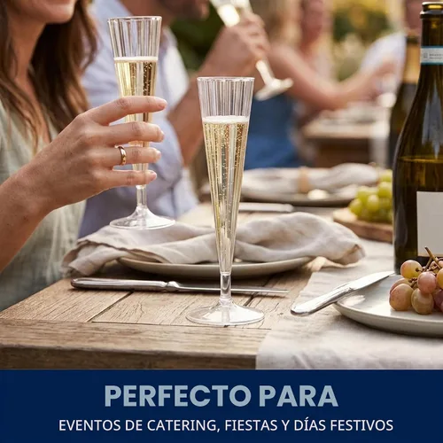 Vista 8 de Party Essentials Copas de champán desechables de plástico duro de 2 piezas, 5 onzas, 10 unidades, Deluxe/Elegance Clear
