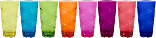 Vista 3 de CreativeWare Circus - Juego de 8 vasos de 24 onzas, multicolor (CIR08MULTI)