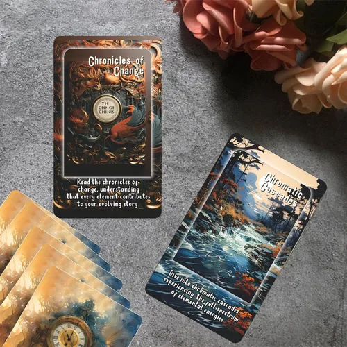 Vista 4 de Cartas de Tarot de Energías Elementales, Cartas de Oráculo y Cartas de Tarot para Principiantes, Mazo de Cartas de Oráculo, Este mazo cubre