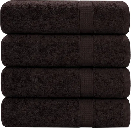 Vista 19 de GOLD TEXTILES Juego de 24 toallas de baño negras de alta absorción, multiusos, secado rápido, para piscina, gimnasio, hotel, spa