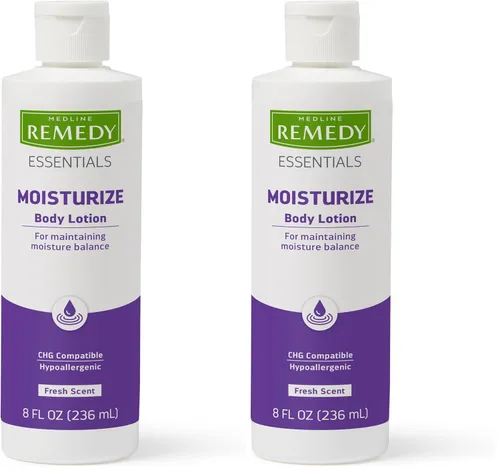 Vista 8 de Medline Remedy Essentials Loción corporal hidratante (botella de 8 onzas), 12 unidades, aroma fresco, hidratante, no grasa, para piel seca