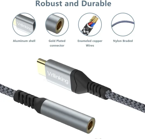 Vista 6 de Adaptador USB tipo C a conector de auriculares de 0.138 in, audio USB c compatible con iPhone 15/15 Pro/15 Plus/15 Pro Max, iPad Pro, MacBook