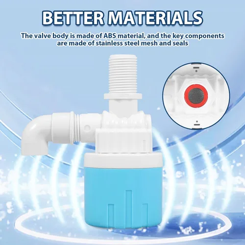 Vista 5 de Válvula de flotador de 4 piezas, control automático de nivel de agua, válvula de flotador de plástico de acero inoxidable de 1/2 pulgada
