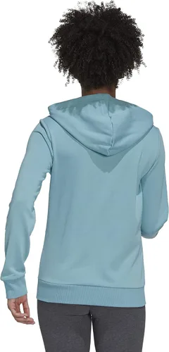 Vista 3 de adidas Sudadera con capucha y cremallera completa con logotipo esencial para Negro-blanco